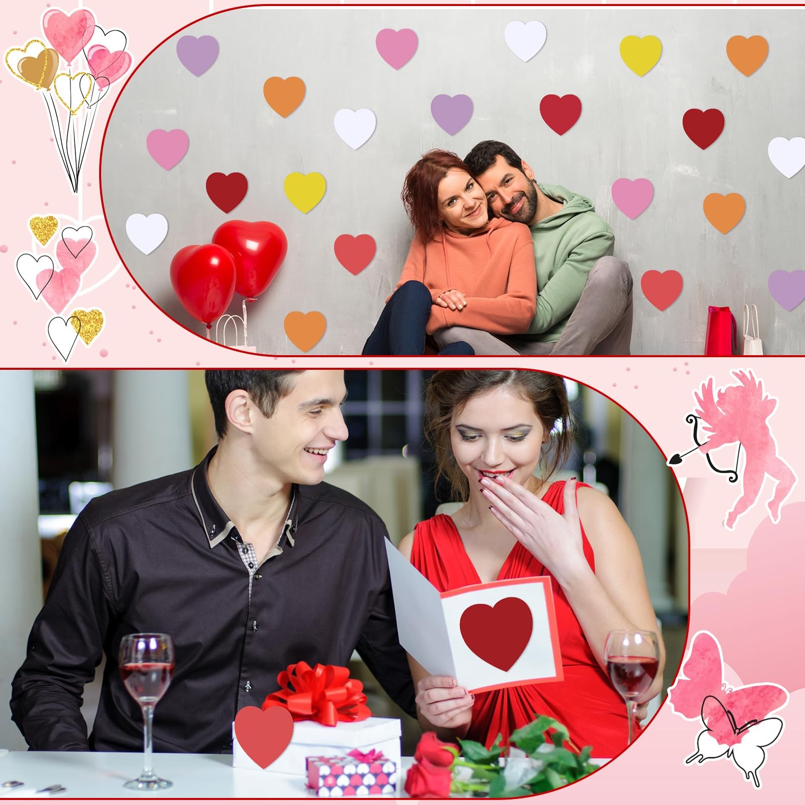 BBTO 720 Sheets 24 Pads Heart Shaped Sticky Memo Notes Small, Bright ...