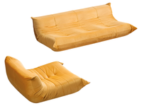 Moderne Orange Wohnzimmer Sofagarnitur Polster 3-Sitzer Sitzsessel