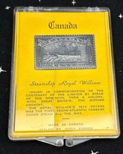 Silver Bullion Stamp W/Case Commemoration Of Steamship Royal William 1933 9.2gr