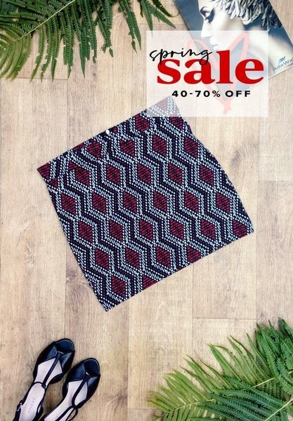 Women Hema Skirt Black Geometric Print 38 / M / 46