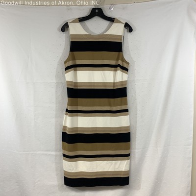 Gently Loved Banana Republic Gold/Black Women's Sleeveless Shift Dress, Sz. 12