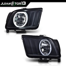 Black Housing Smoke Lens Halogen Headlights L...