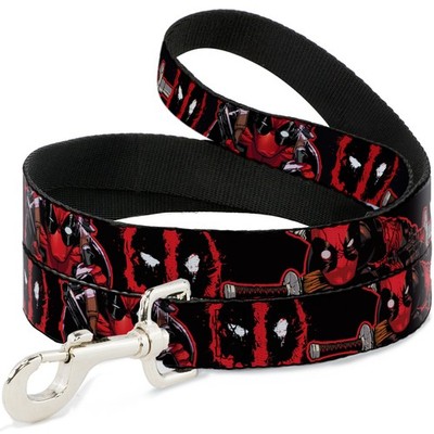 Dog Leash 6-FEET Deadpool 2-Action Poses/Splatter Logo Black/Red/Whi (US IMPORT)