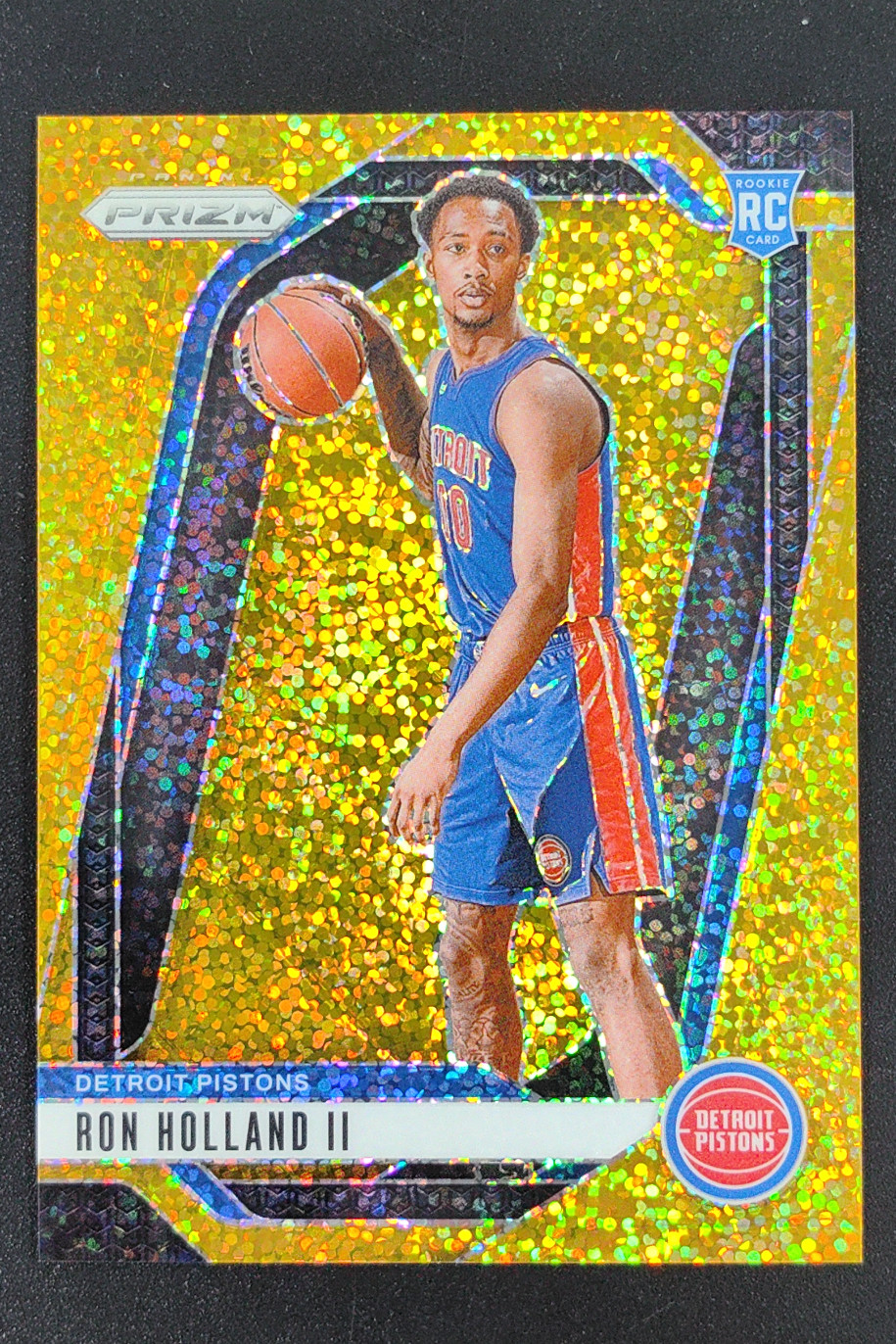 2024-25 Panini Prizm Ron Holland II Prizms Gold Sparkle RC /24 #269 Pistons