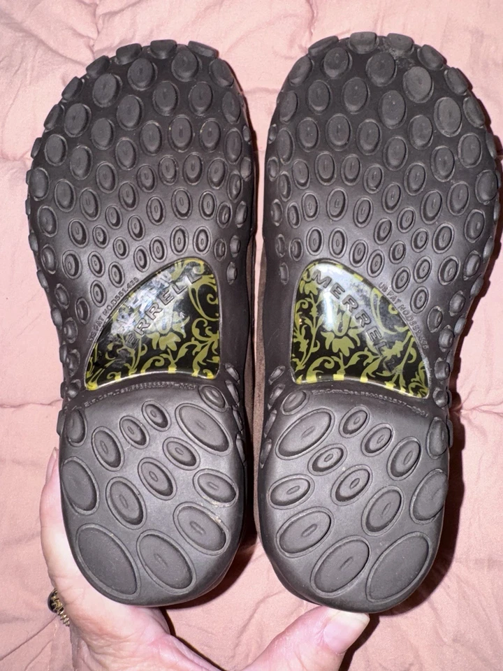 Женские туфли-лодочки Merrell 5,5 темно-коричневые замшевые Plaza мокасины без шнуровки на комфортном каблуке - Изображение 4 из 4