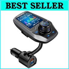 Premium Bluetooth FM Transmitter for Car: Hands-Free Calls  Intelligent Charger