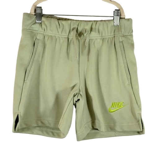 Pantaloncini L Nike Big Girls verde oliva Aura Sportswear Club French Terry nuovi con etichette L - Foto 1 di 8