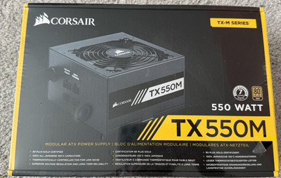   PSU, CORSAIR, TX550M, 550 WATT, 80 PLUS  GOLD CERTIFIED