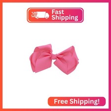 5.5 Inch Grosgrain Hair Bow Clip For Woman And Girls - Pink