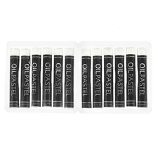12Pcs Creamy Oil Pastels, Soft Oil Crayons Pastels Stick White