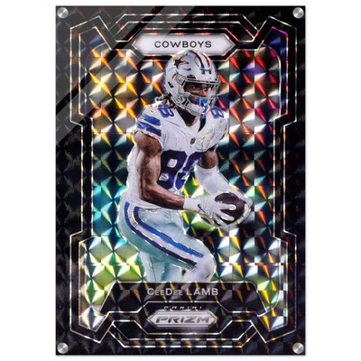 2023 Prizm CeeDee Lamb Black Finite 1 of 1 Acrylic Print Card Art