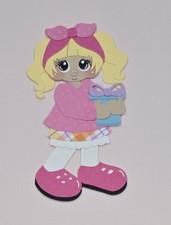 Birthday Present Girl Blonde Hair. Scrapbook, Card Making Paper Piecing