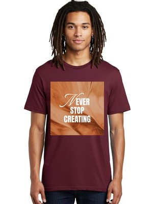 Never-Stop-Creating Mens Graphic Tee,100% Cotton,Casual Summer Wear