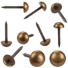 Solid Pure Brass Tacks as Antique Upholstery 12mm, Retro Color