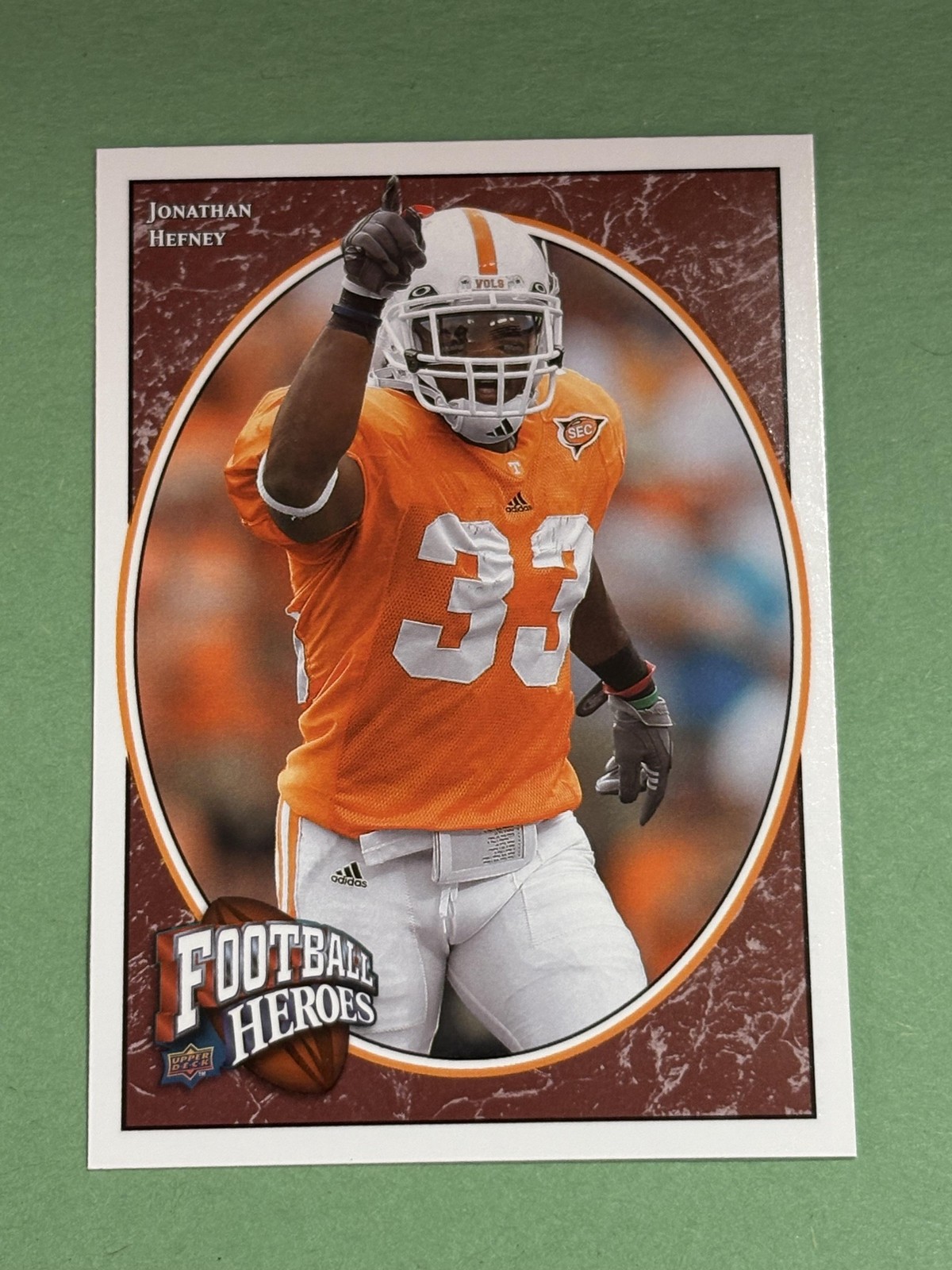 Jonathan Hefney Rookie 2008 Upper Deck Heroes Tennessee Volunteers #161 V515