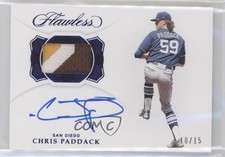 2019 Panini Flawless Sapphire 10/15 Chris Paddack #PA-CP Patch Auto 2l4
