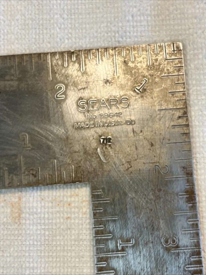 Vintage Sears Steel 16in x 24in Carpenter's Framing Square 39642 - Image 2 of 4