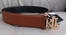 **** RALPH LAUREN TAN LEATHER BELT , MEDIUM ****