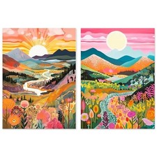 Diamond Art Kits for Adults Beginner, 2 Pack Mountain Flower DIY Modern DP01869