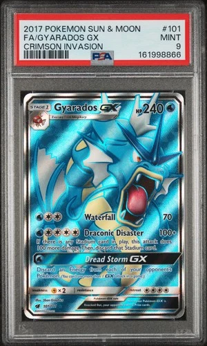 2017 POKEMON SUN & MOON CRIMSON INVASION #101 FULL ART/GYARADOS GX PSA 9