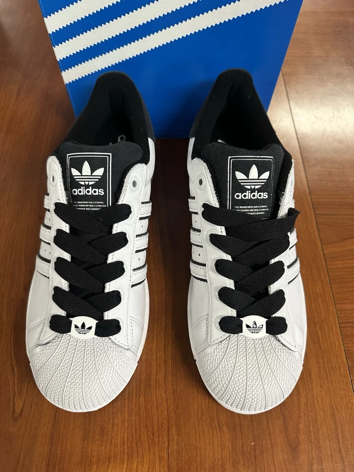 Adidas Superstar II Shoes White Black Leather NBY Men's Size 11.5 - Image 4 of 4