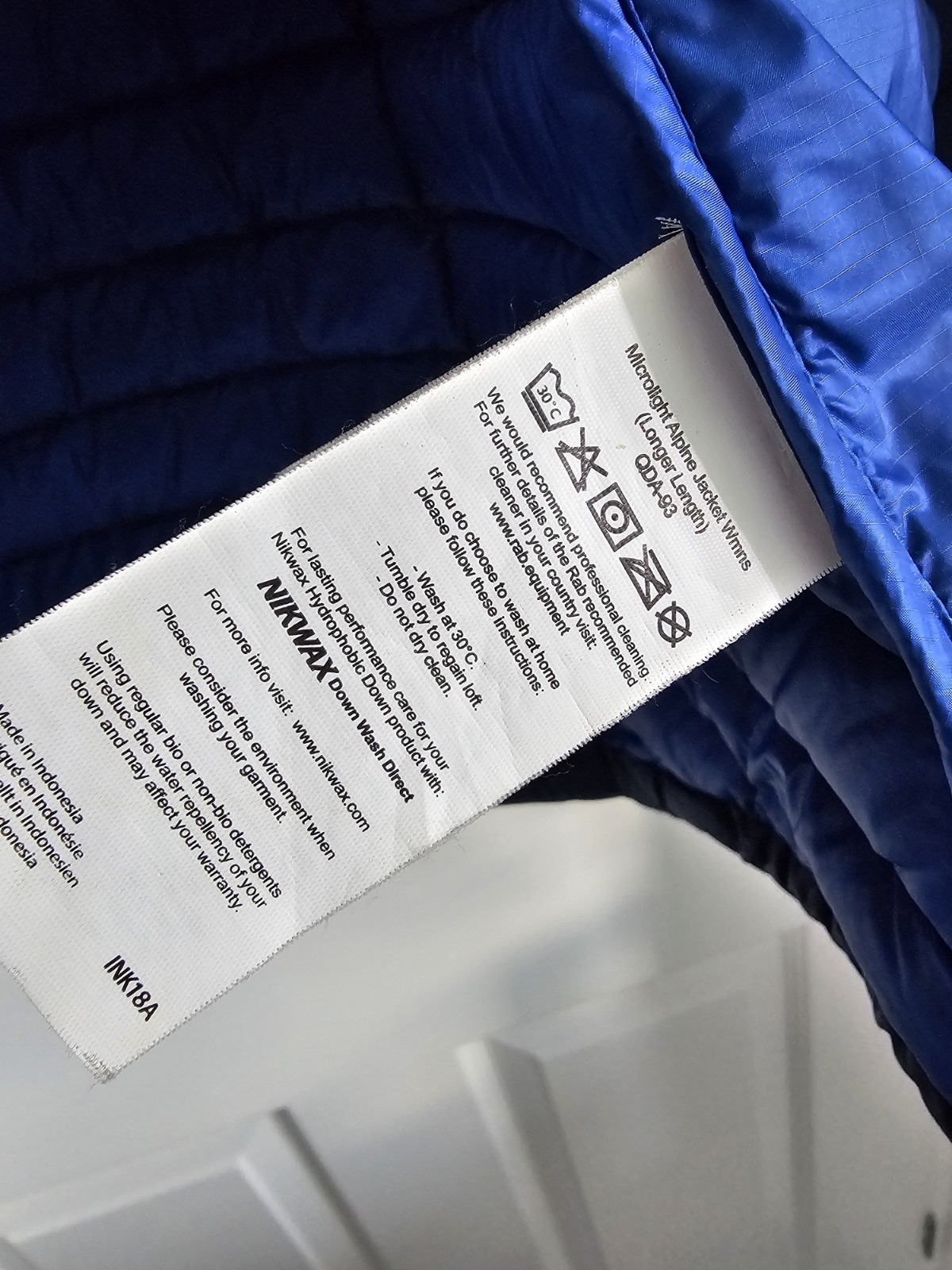 RAB Microlight Alpine Puffer Down Jacket Women S 8 Blue Longer Length RRP £210 image 4