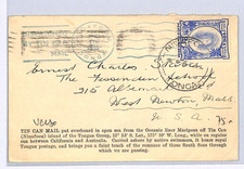 TONGA Cover TIN CAN CANOE MAIL Niuafoou USA West Newton 1935{samwells}WY288