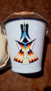 1960s Ceramic Peyote Morning Water Pail Native American Church Meeting NAC