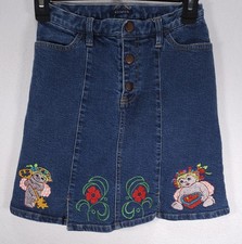 Gap Girl's Denim Custom Embroidered Valentine's Themed Skirt Size 10