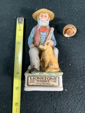 Vintage 1975 Lionstone Whiskey Decanter - Cowboy and his dog
