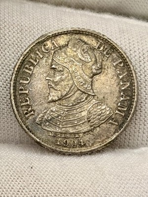 Panama 1904 5 Centesimos Silver Coin KM#2 T10854 XF