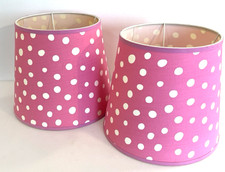 Pottery Barn Kids Pink  White Polka Dot Lamp Shade Set of 2