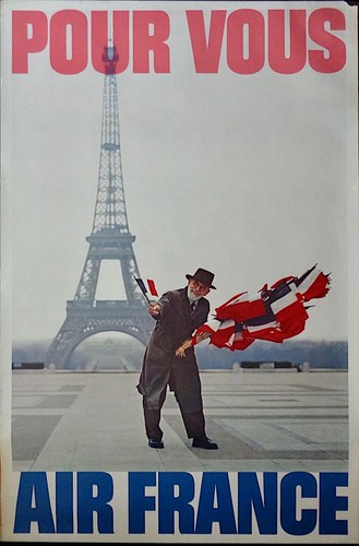 AIR FRANCE POUR VOUS original Airlines Travel poster 1962 30x46 PARIS TOUREIFFEL