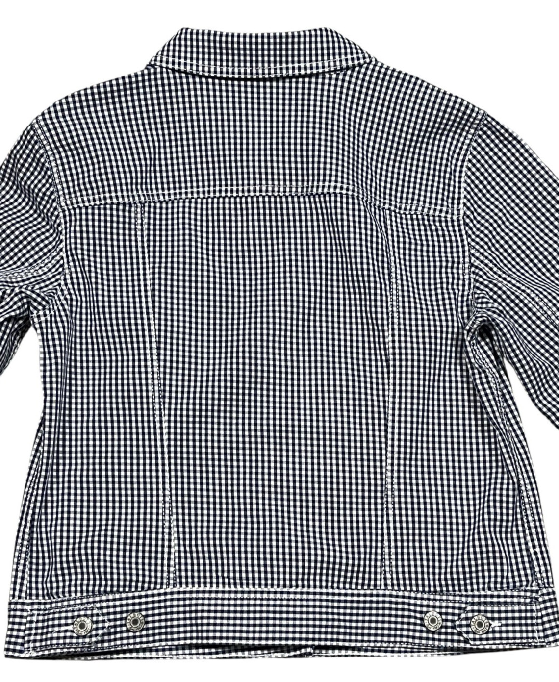 Talbots Lightweight Gingham Jacket Navy White Siz… - image 9