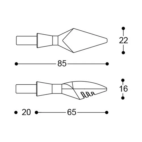 FRECCE MOTO BARRACUDA X-LED B-LUX OMOLOGATE UNIVERSALI Design LED ARGENTO - Immagine 3 di 4