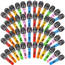 48 Pieces Giant Blow up Microphone 9.8 Inch Inflatable Microphones Assorted