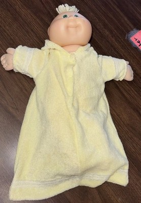 cabbage patch Baby Blond Hair Green Eyes Yellow Sleeper