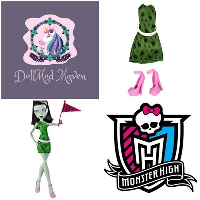 DollMod Maven  Monster High SCARAH Disembody Council Dress Belt Shoes Lot Set