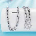 Pure Platinum 950 Chain Men 4.6mm Unique Link Necklace 24.4inch 37.65g