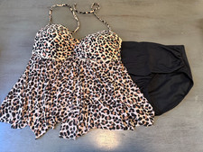 animal print tankini KONA SOL two piece swimsuit bikini size XL