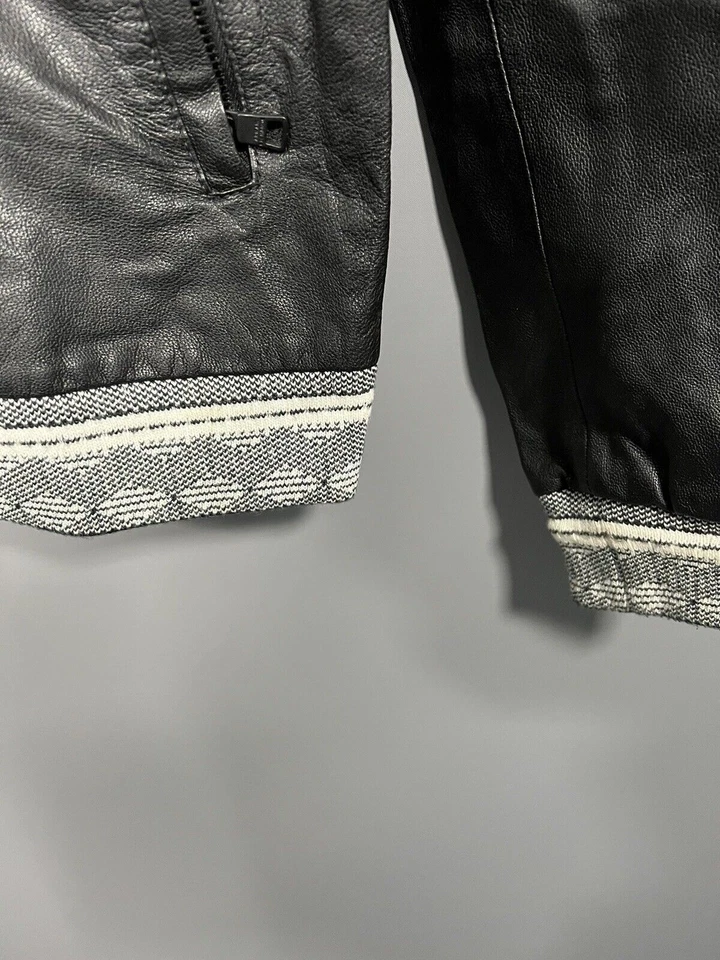 ARMANI LEATHER BOMBER Jacket - Size Small - Black - Great Condition - Men’s - Image 2 of 4