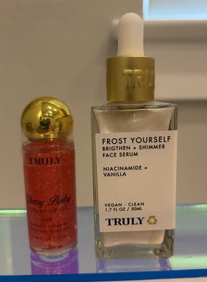 Truly Set Frost Yourself Vanilla Face Serum & Cherry Baby Lip Oil Full Sizes
