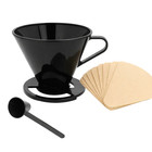 Single Cup Pour Over Coffee Dripper with Scoop & 10 Filters – #2 Cone Brewer BPA