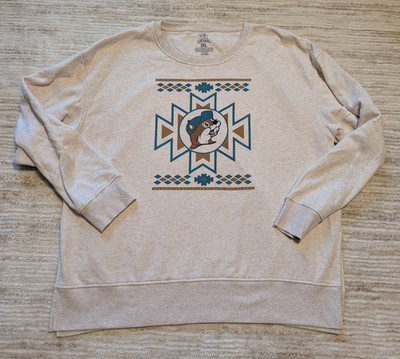 Bucees Sweatshirt Womens Plus Sz 3XL Aztec Fleece Tunic Crew Neck Southwestern