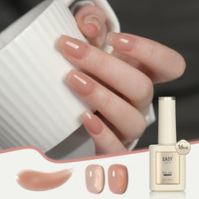 Nude Jelly Gel Nail Polish, 16Ml Sheer Translucent Netural Soak off Gel Polish,