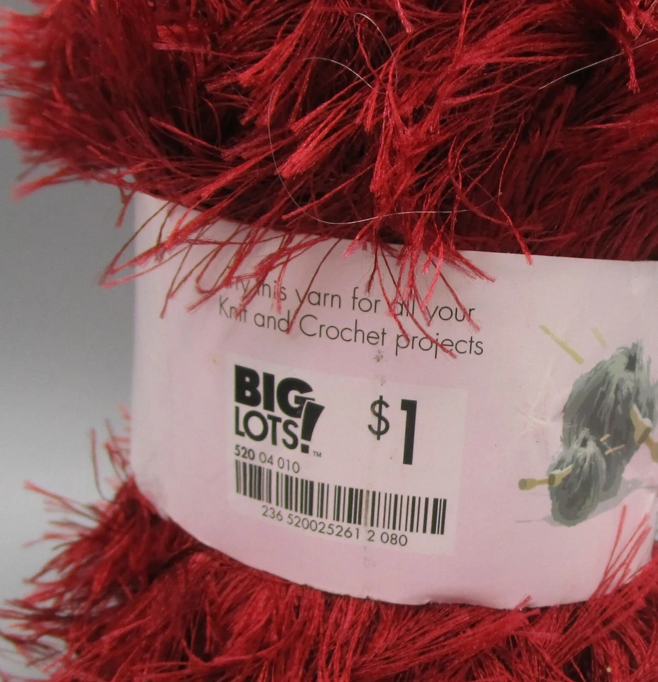 HILOS DE GALA ~Hilo de pestañas tejido e ganchillo de fibra mixta rojo borgoña ~ 1,76 oz Foto 3 de 4