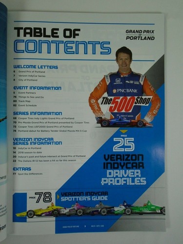 2018 Grand Prix of Portland IndyCar Souvenir Program Takuma Sato - Picture 2 of 9