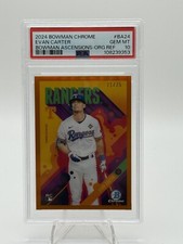 2024 Bowman Chrome Bowman Ascensions Evan Carter #BA-24 Orange Refractor PSA 10