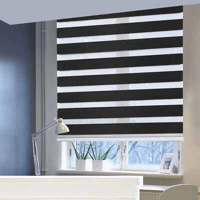 EUGAD Doppelrollo Zebra Duo Rollo Klemmfix ohne Bohren Fenster Tür 90x150 cm
