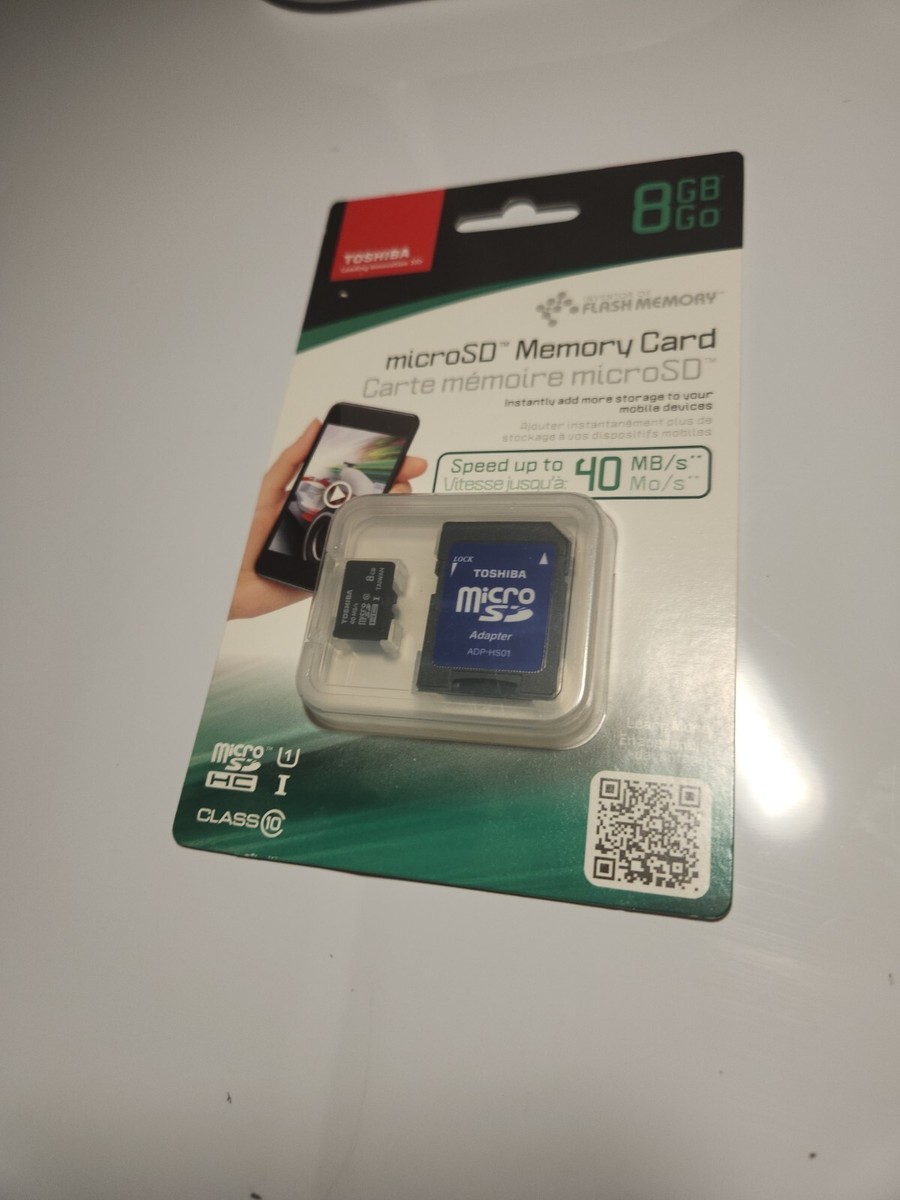 Toshiba 8GB Micro SDHC Class 10 40MB/s (PFM008U-2DCK) with SD Adapter